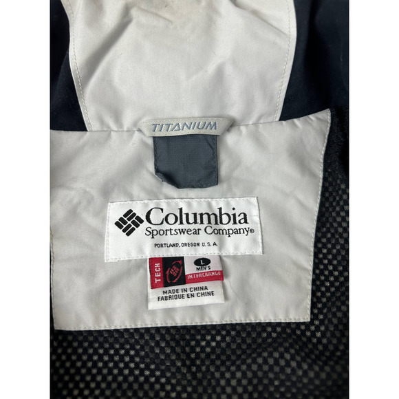 Mens Titanium Waterproof Columbia Jacket Hidden Hood Sage Green White Size Large - Picture 13 of 15